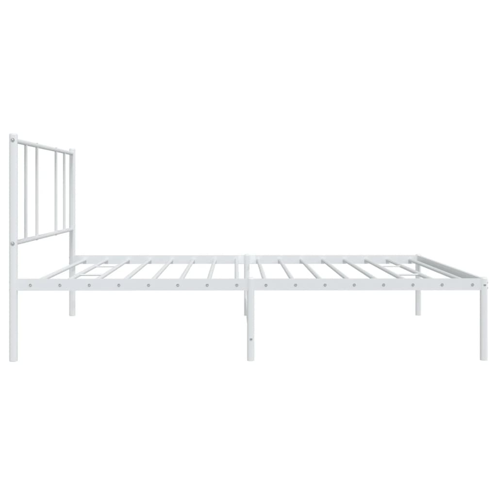 Bedframe met hoofdbord metaal wit 80x200 cm is nu te koop bij PeponiXL, paradijselijk wonen!
