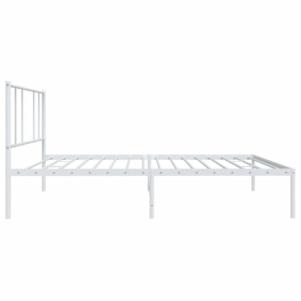 Bedframe met hoofdbord metaal wit 107x203 cm is nu te koop bij PeponiXL, paradijselijk wonen!