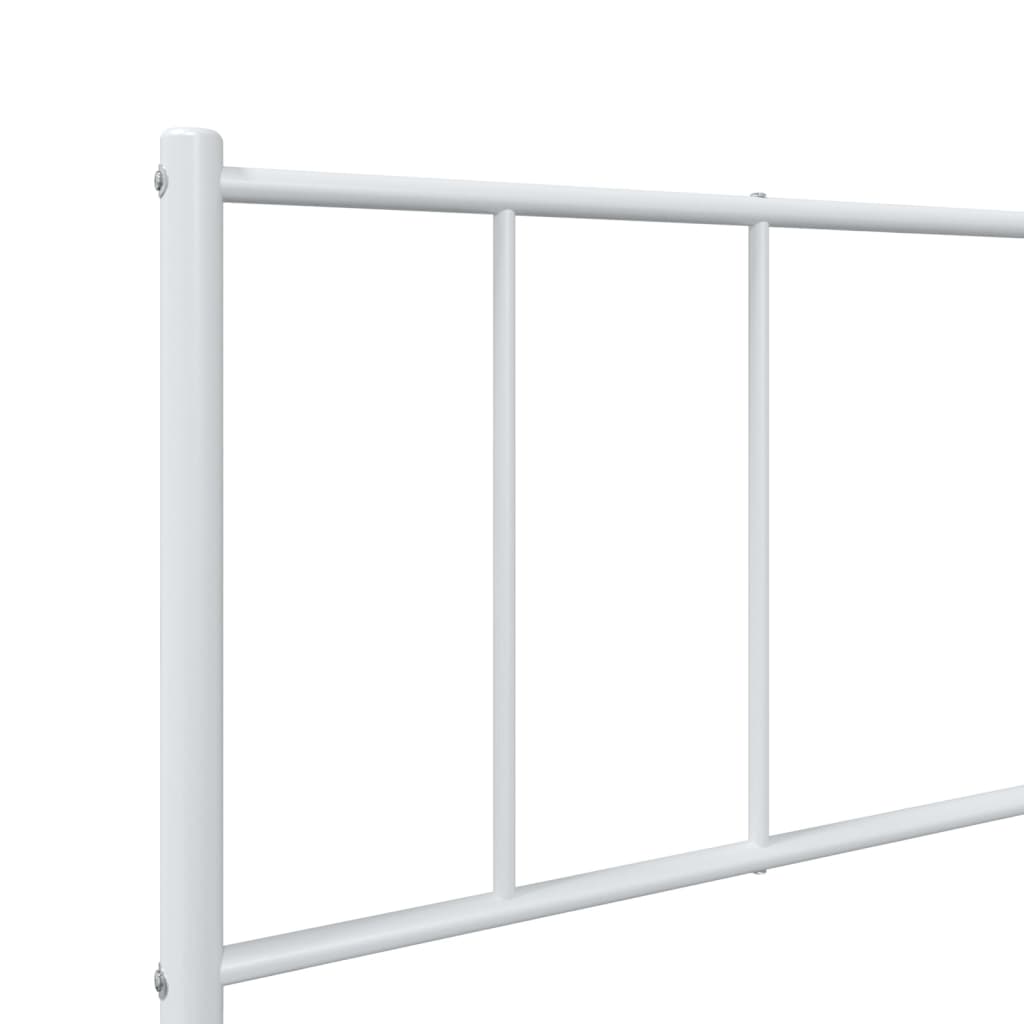 Bedframe met hoofdbord metaal wit 107x203 cm is nu te koop bij PeponiXL, paradijselijk wonen!