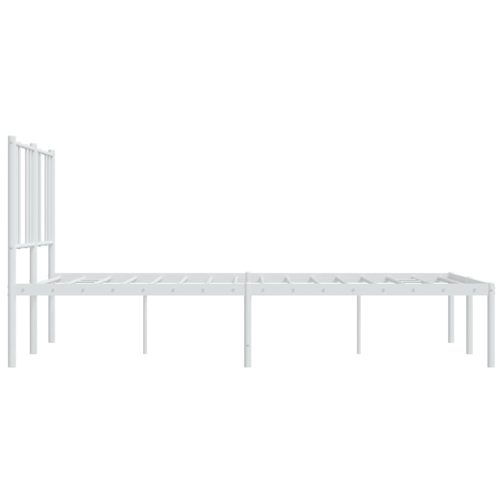 Bedframe met hoofdbord metaal wit 140x190 cm is nu te koop bij PeponiXL, paradijselijk wonen!