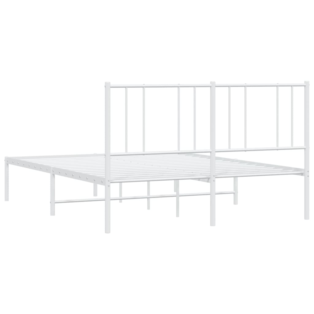 Bedframe met hoofdbord metaal wit 140x190 cm is nu te koop bij PeponiXL, paradijselijk wonen!