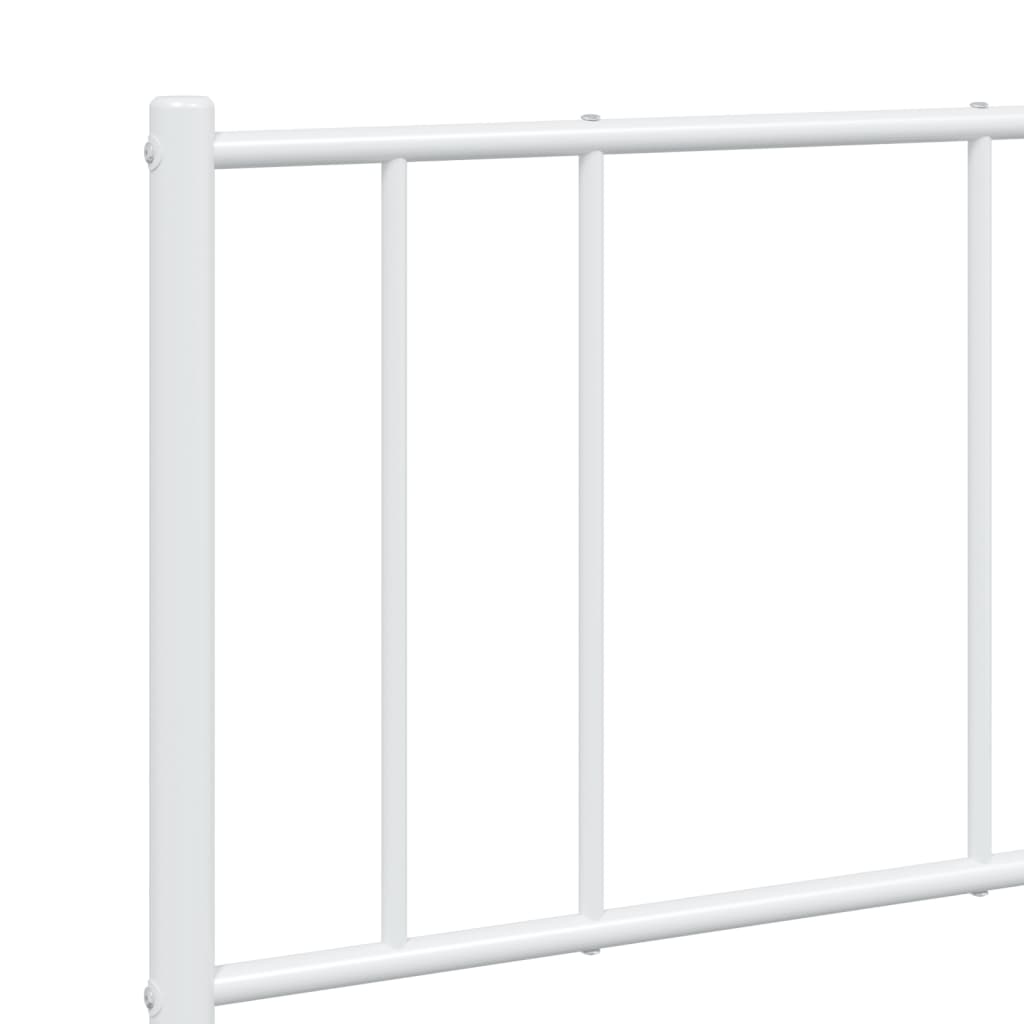 Bedframe met hoofdbord metaal wit 140x190 cm is nu te koop bij PeponiXL, paradijselijk wonen!