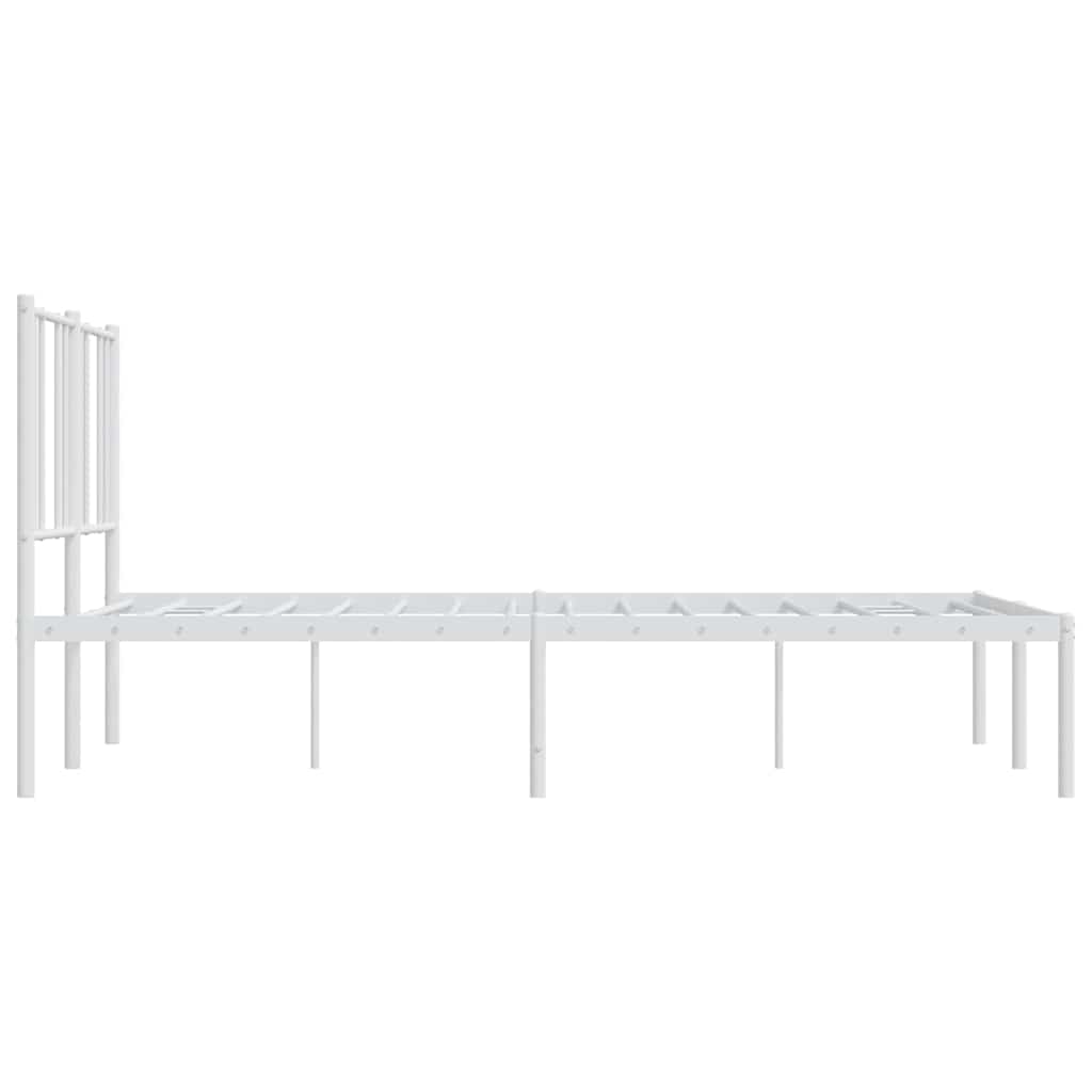 Bedframe met hoofdbord metaal wit 150x200 cm is nu te koop bij PeponiXL, paradijselijk wonen!