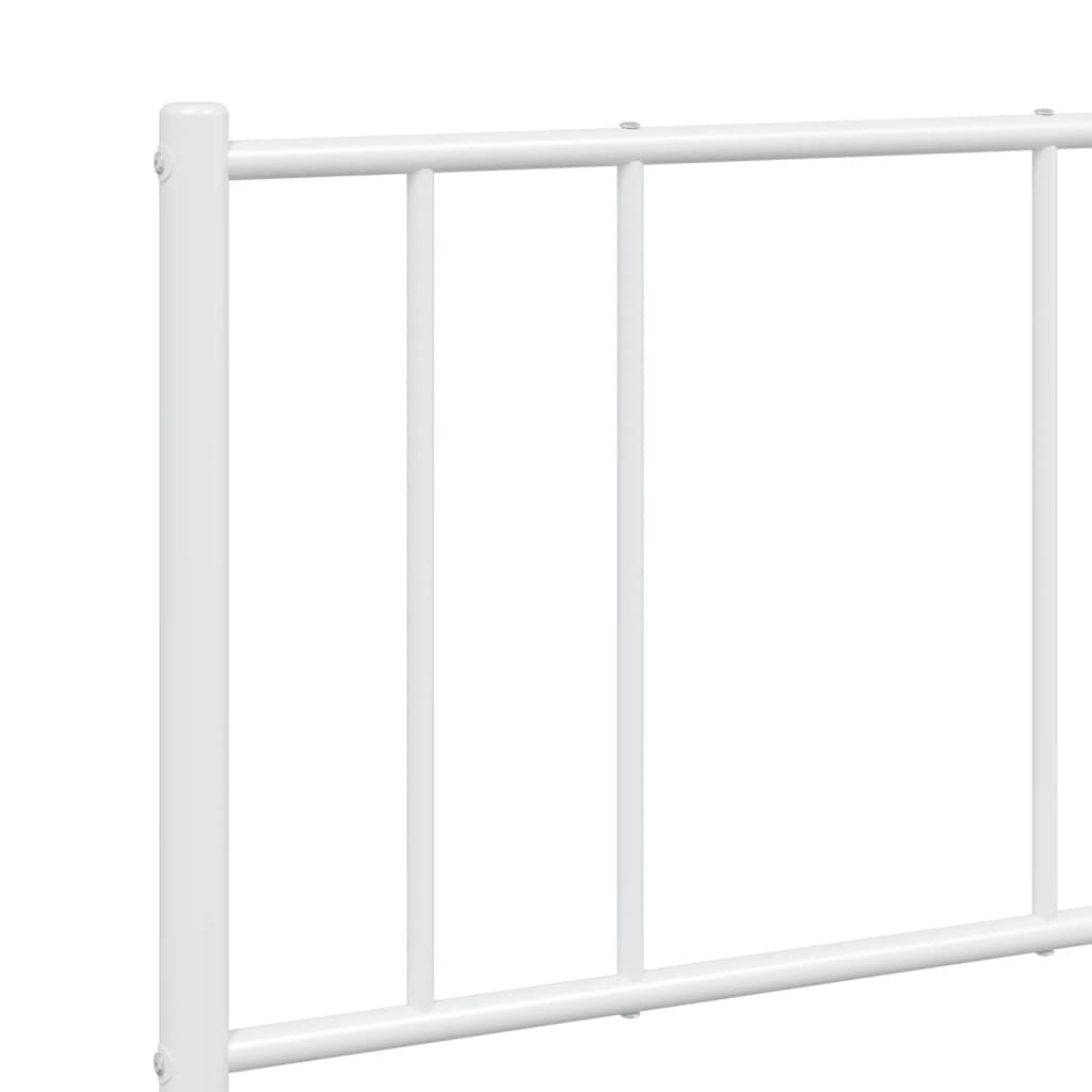 Bedframe met hoofdbord metaal wit 150x200 cm is nu te koop bij PeponiXL, paradijselijk wonen!