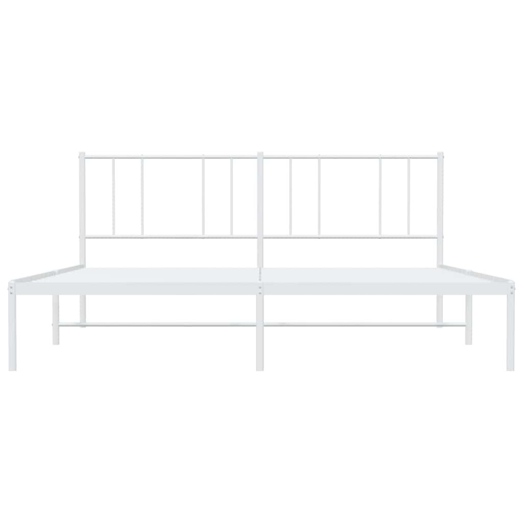 Bedframe met hoofdbord metaal wit 180x200 cm is nu te koop bij PeponiXL, paradijselijk wonen!