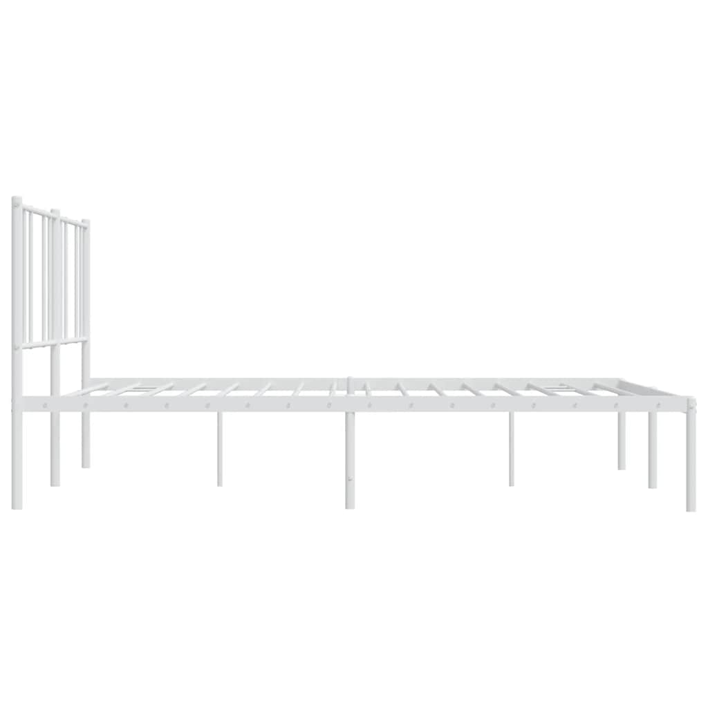 Bedframe met hoofdbord metaal wit 180x200 cm is nu te koop bij PeponiXL, paradijselijk wonen!
