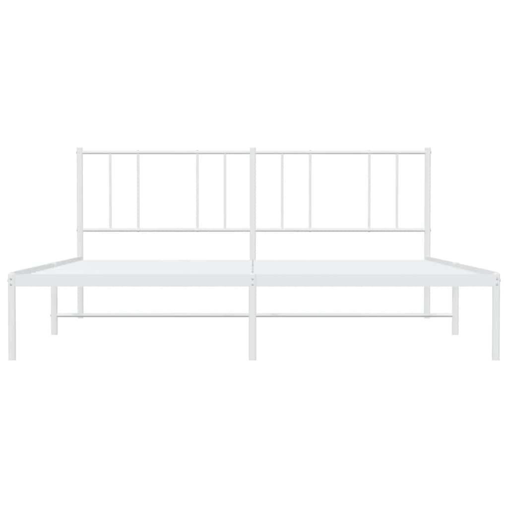 Bedframe met hoofdbord metaal wit 183x213 cm is nu te koop bij PeponiXL, paradijselijk wonen!