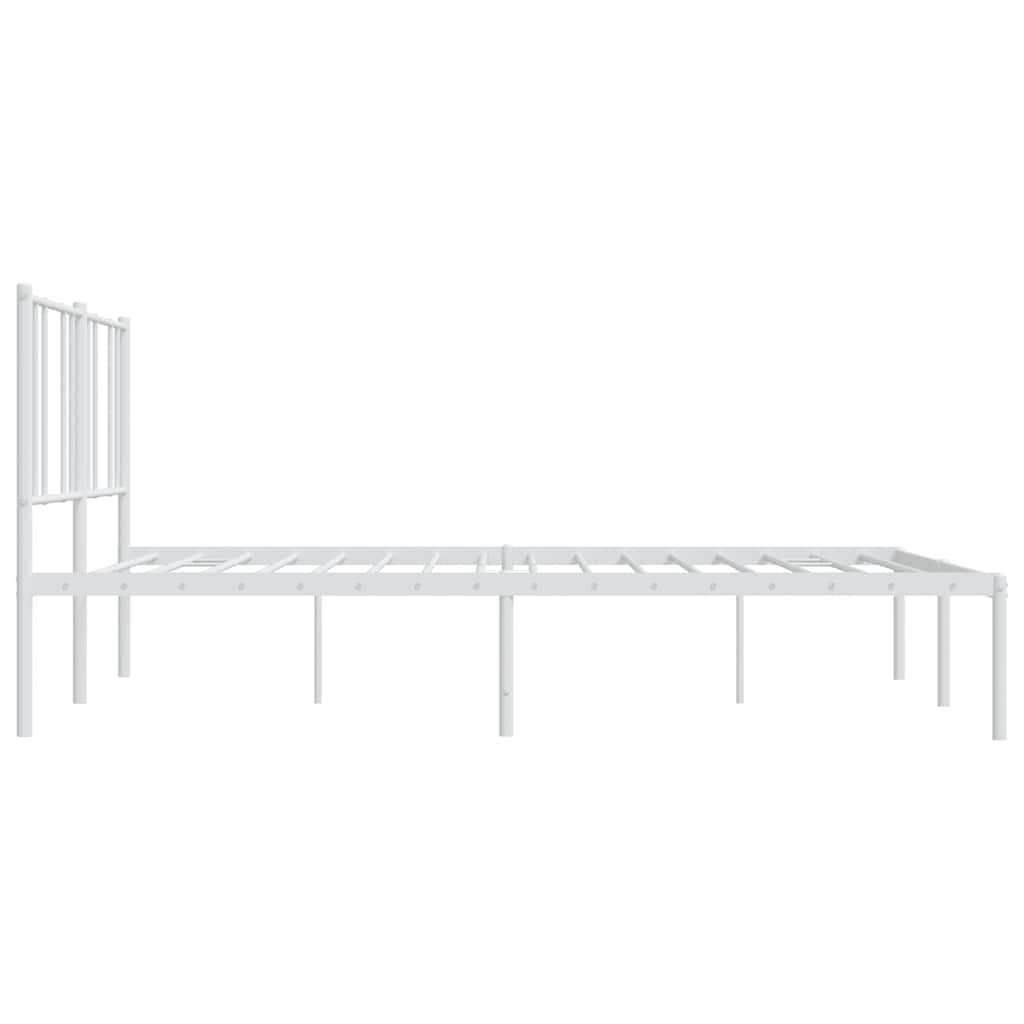 Bedframe met hoofdbord metaal wit 183x213 cm is nu te koop bij PeponiXL, paradijselijk wonen!