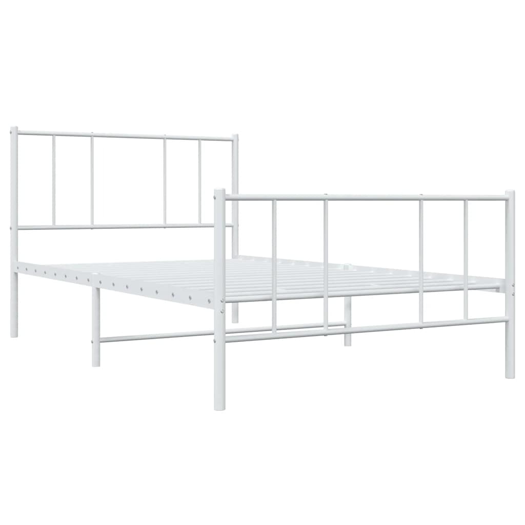 Bedframe met hoofd- en voeteneinde metaal wit 75x190 cm is nu te koop bij PeponiXL, paradijselijk wonen!