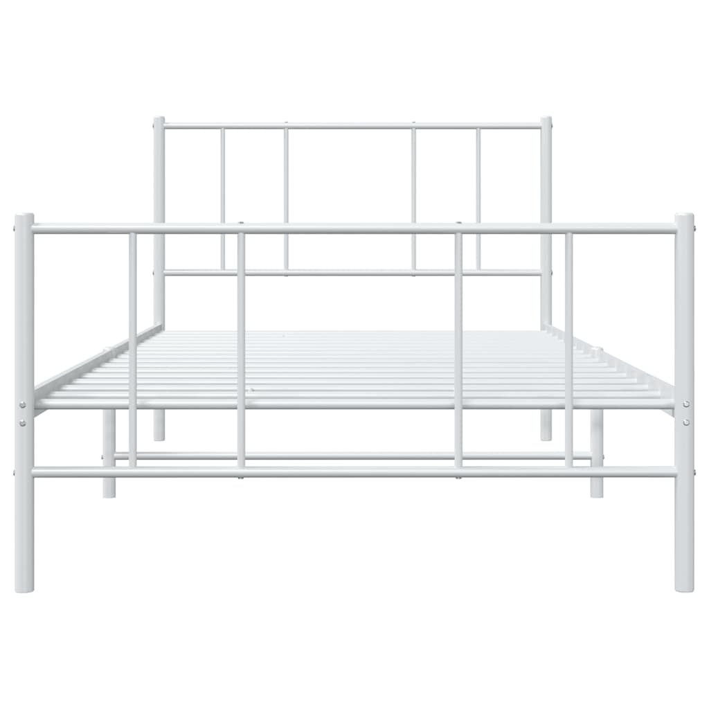 Bedframe met hoofd- en voeteneinde metaal wit 75x190 cm is nu te koop bij PeponiXL, paradijselijk wonen!