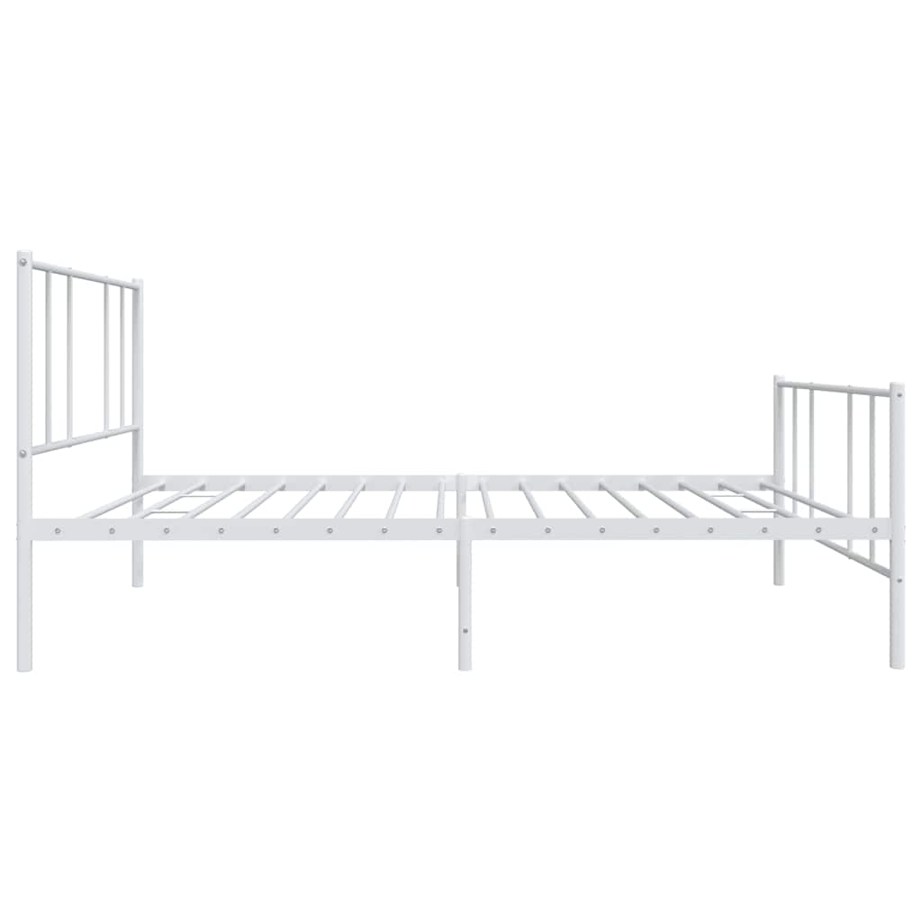 Bedframe met hoofd- en voeteneinde metaal wit 75x190 cm is nu te koop bij PeponiXL, paradijselijk wonen!