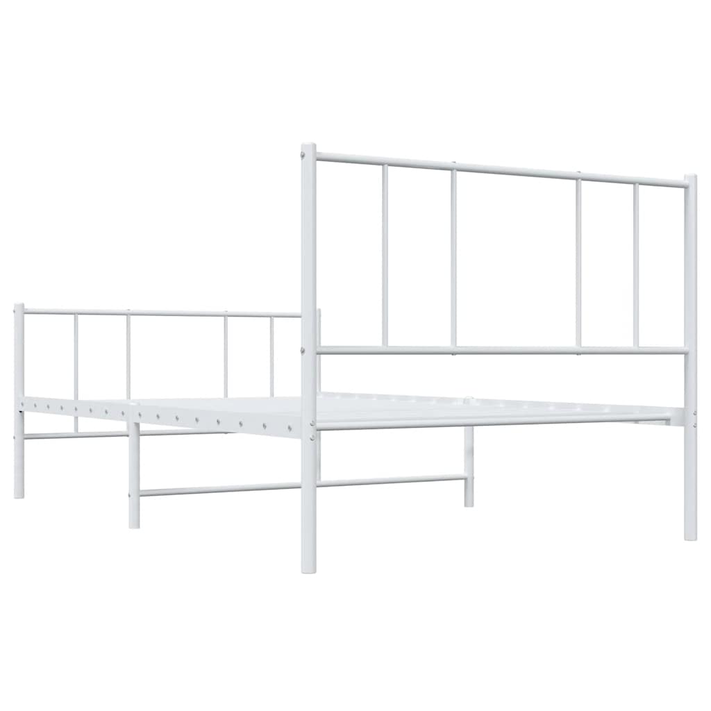 Bedframe met hoofd- en voeteneinde metaal wit 75x190 cm is nu te koop bij PeponiXL, paradijselijk wonen!