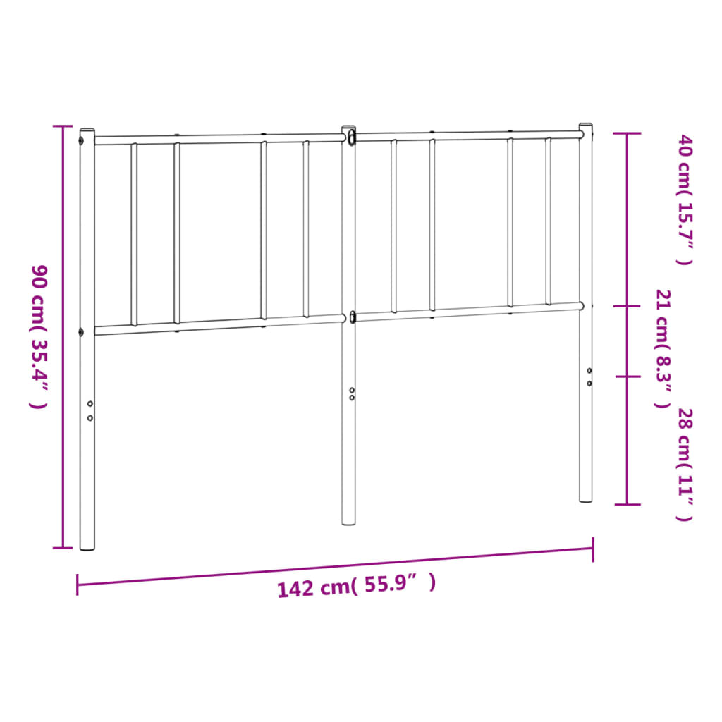 Vervangend hoofdbord 135 cm metaal wit is nu te koop bij PeponiXL, paradijselijk wonen!