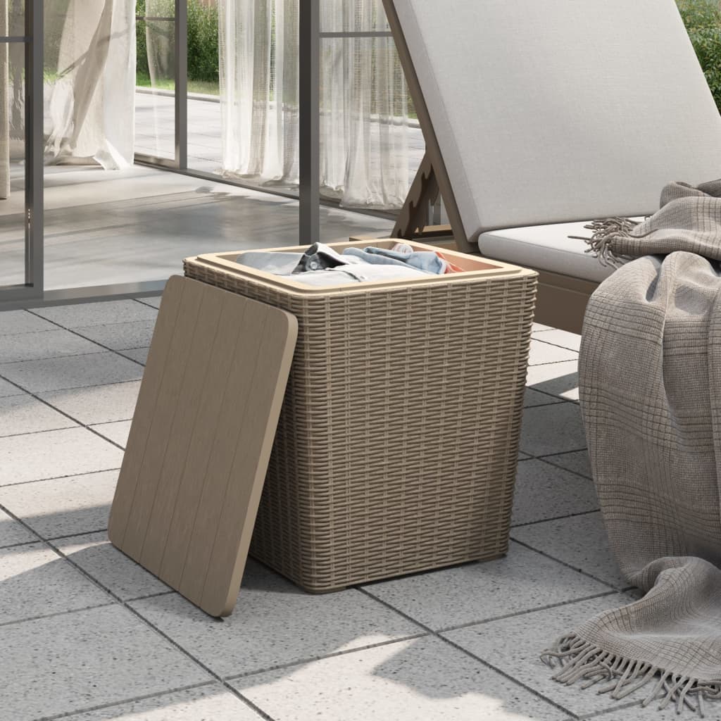 Tuintafel met afneembaar deksel polypropeen lichtbruin is nu te koop bij PeponiXL, paradijselijk wonen!