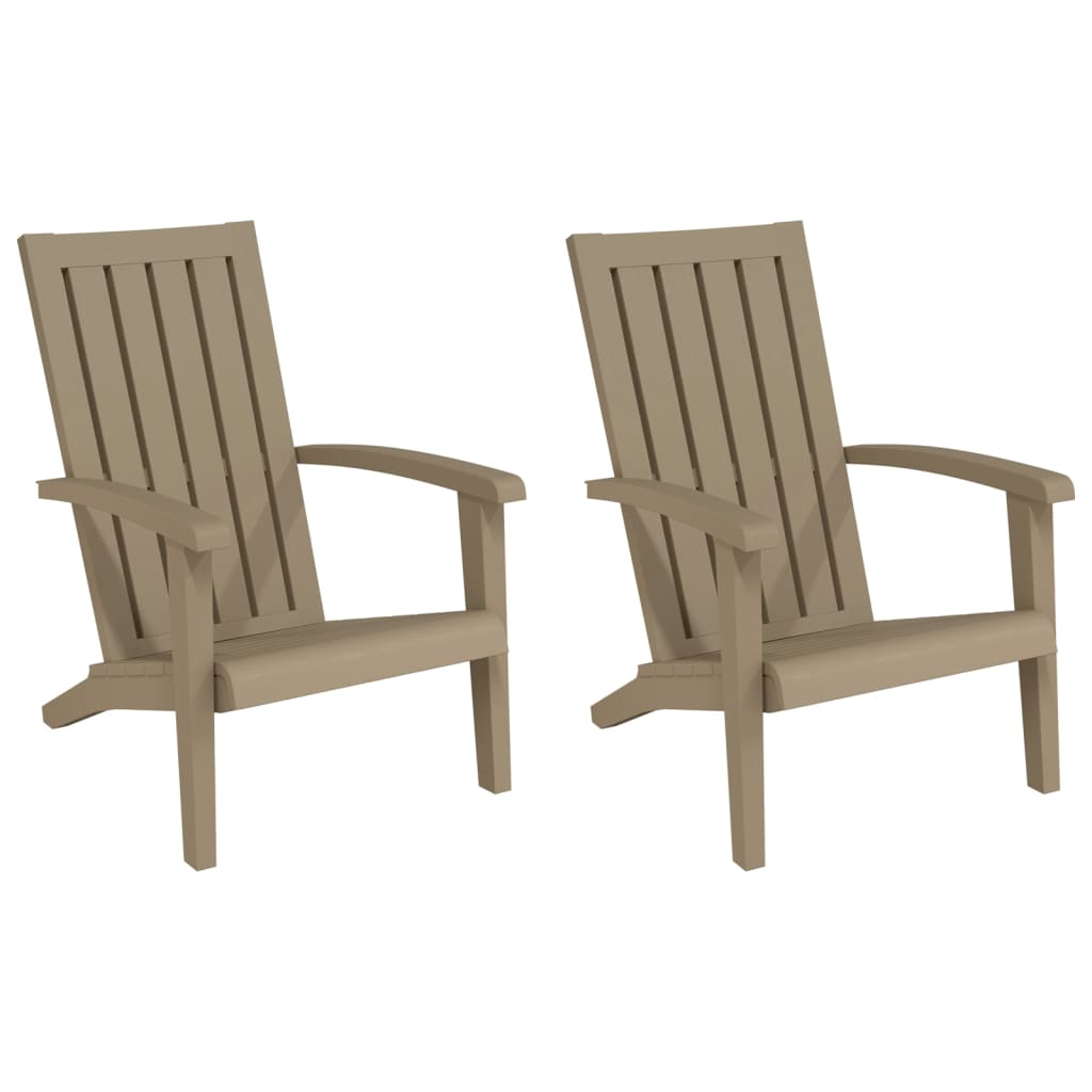 Tuinstoelen Adirondack 2 st polypropeen lichtbruin is nu te koop bij PeponiXL, paradijselijk wonen!