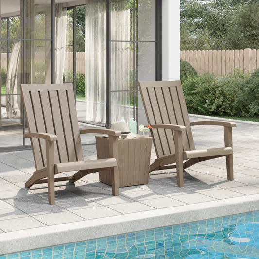Tuinstoelen Adirondack 2 st polypropeen lichtbruin is nu te koop bij PeponiXL, paradijselijk wonen!