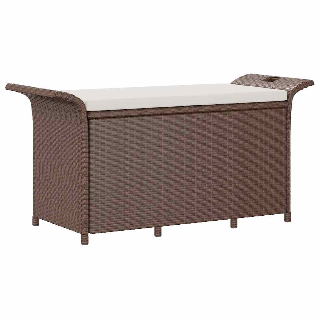 Tuinbank met kussen 116x46x57 cm poly rattan bruin is nu te koop bij PeponiXL, paradijselijk wonen!