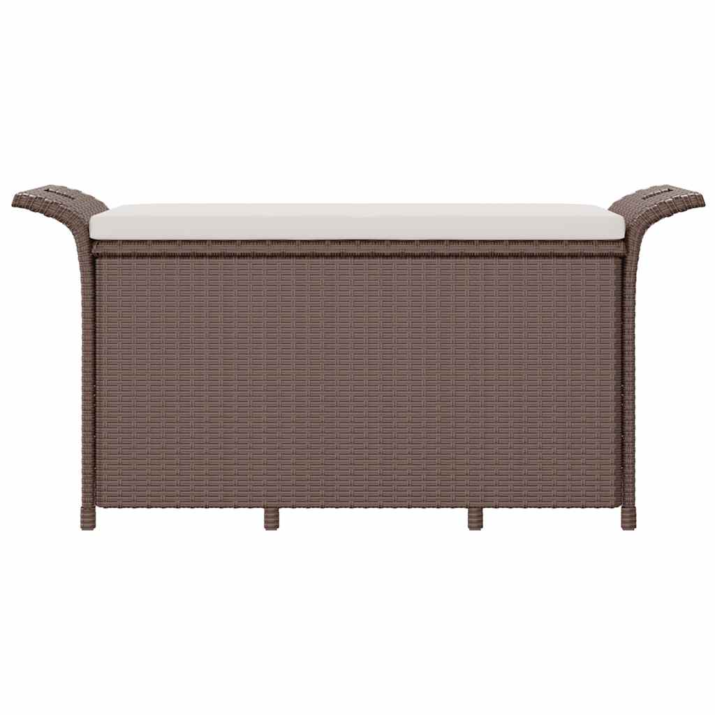 Tuinbank met kussen 116x46x57 cm poly rattan bruin is nu te koop bij PeponiXL, paradijselijk wonen!