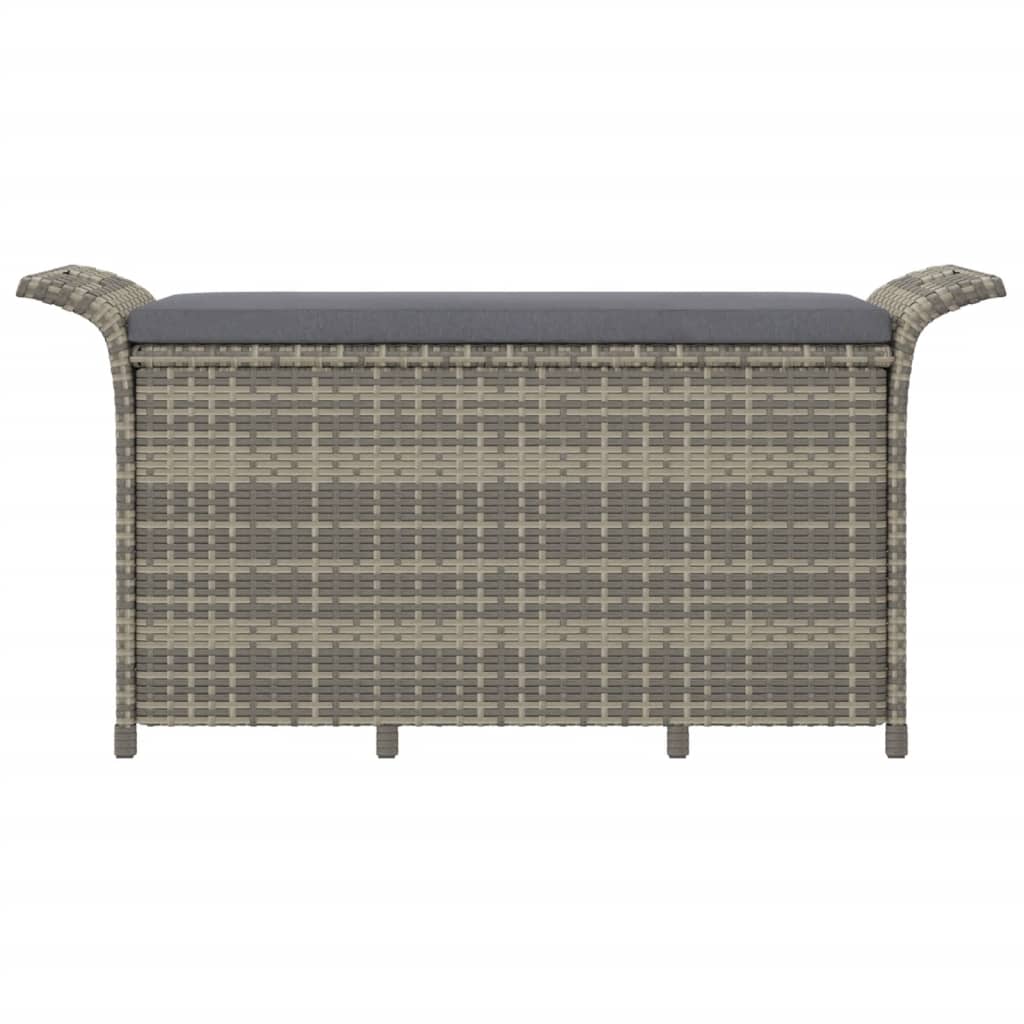 Tuinbank met kussen 116x46x57 cm poly rattan grijs is nu te koop bij PeponiXL, paradijselijk wonen!