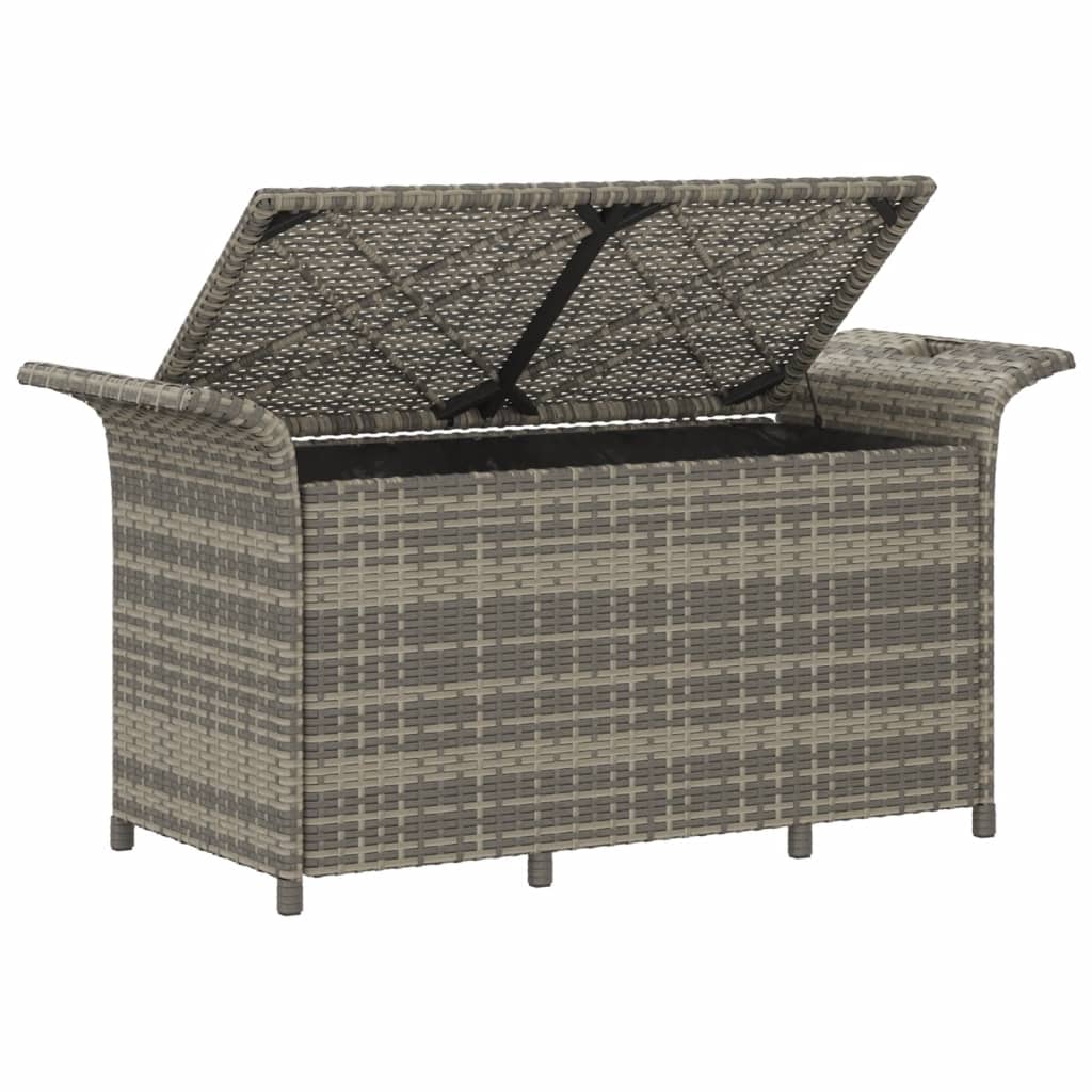 Tuinbank met kussen 116x46x57 cm poly rattan grijs is nu te koop bij PeponiXL, paradijselijk wonen!