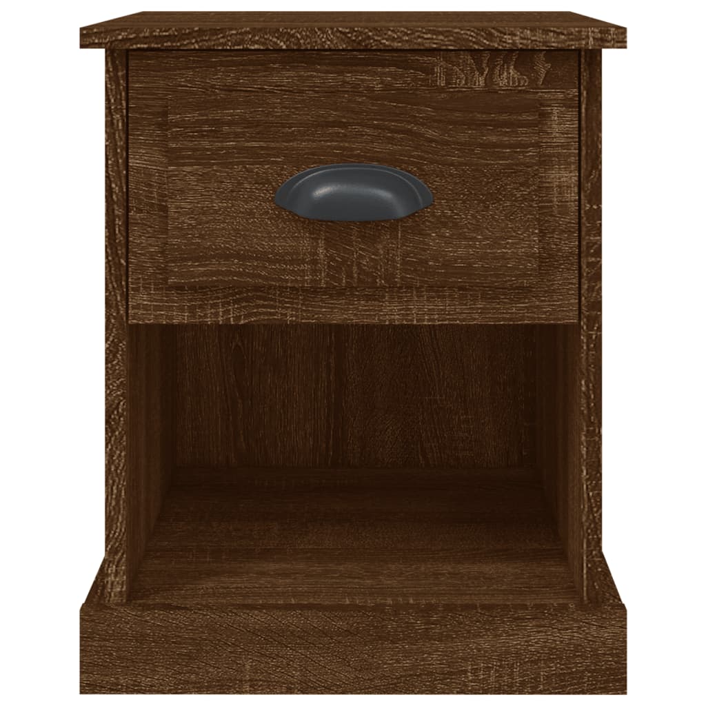 Nachtkastjes 2 st 39x39x47,5 cm bewerkt hout bruin eikenkleur is nu te koop bij PeponiXL, paradijselijk wonen!