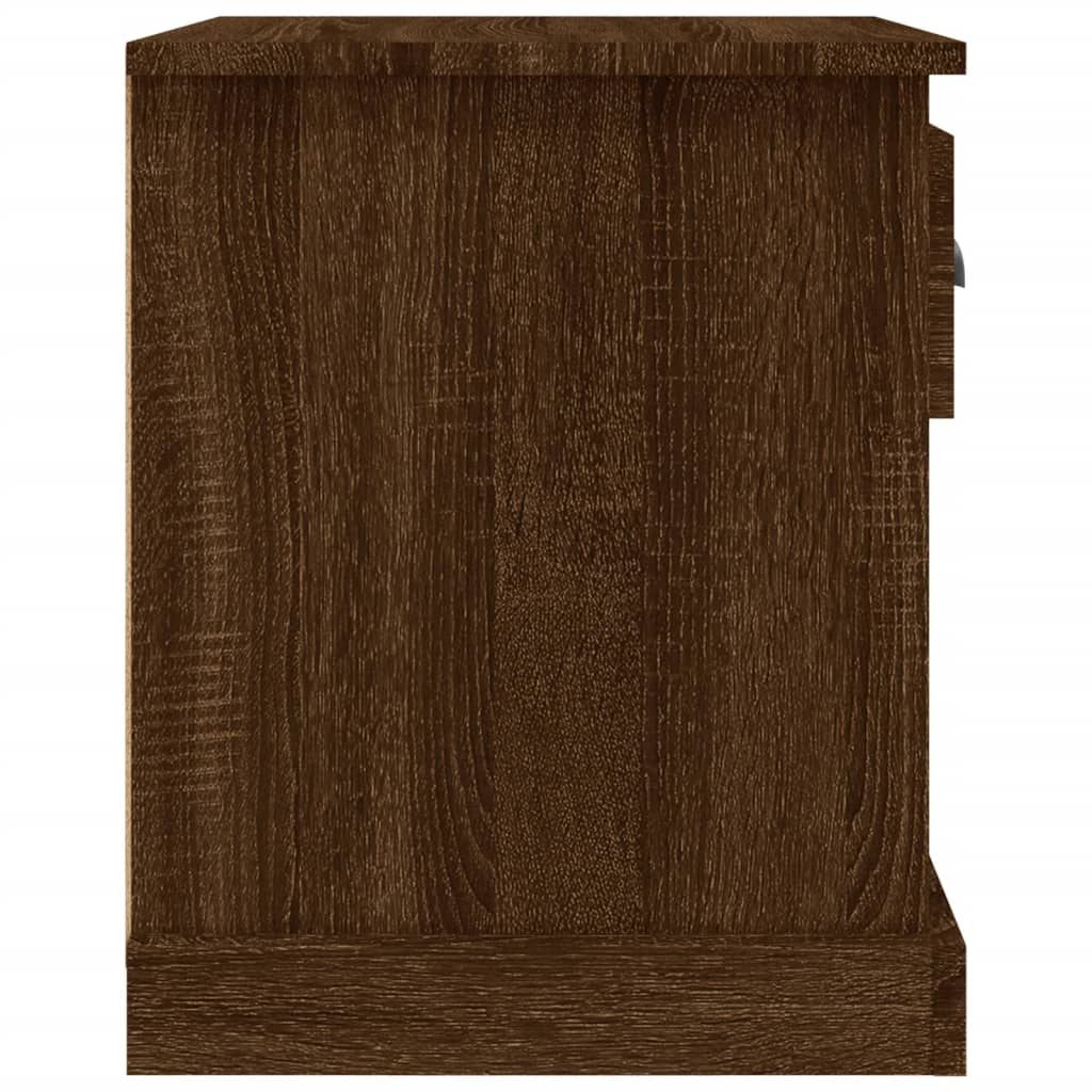 Nachtkastjes 2 st 39x39x47,5 cm bewerkt hout bruin eikenkleur is nu te koop bij PeponiXL, paradijselijk wonen!