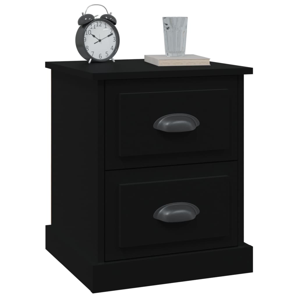 Nachtkastjes 2 st 39x39x47,5 cm bewerkt hout zwart is nu te koop bij PeponiXL, paradijselijk wonen!