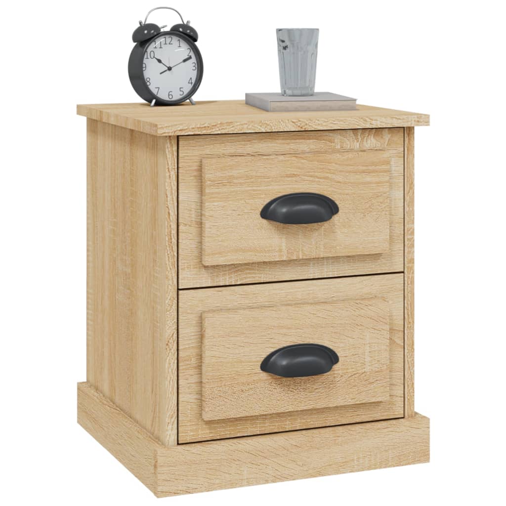 Nachtkastje 39x39x47,5 cm bewerkt hout sonoma eikenkleurig is nu te koop bij PeponiXL, paradijselijk wonen!