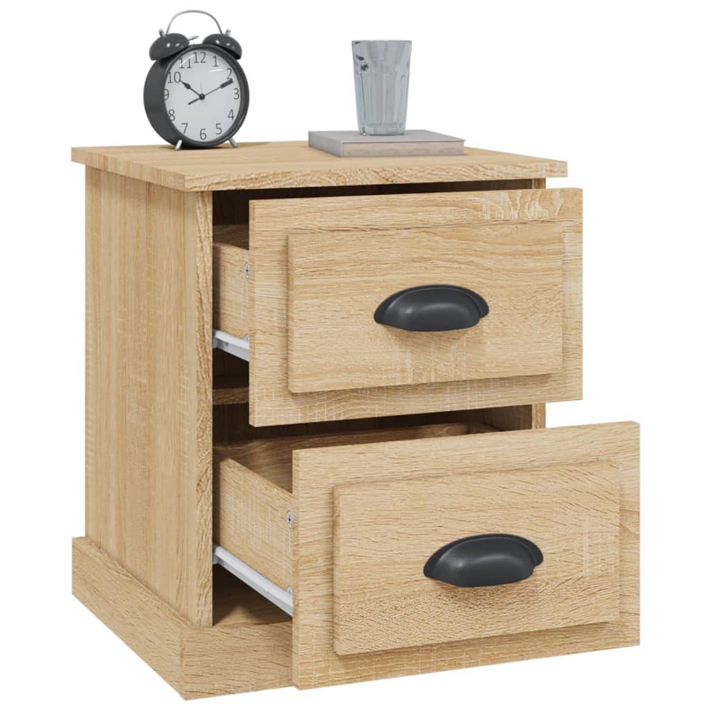 Nachtkastje 39x39x47,5 cm bewerkt hout sonoma eikenkleurig is nu te koop bij PeponiXL, paradijselijk wonen!