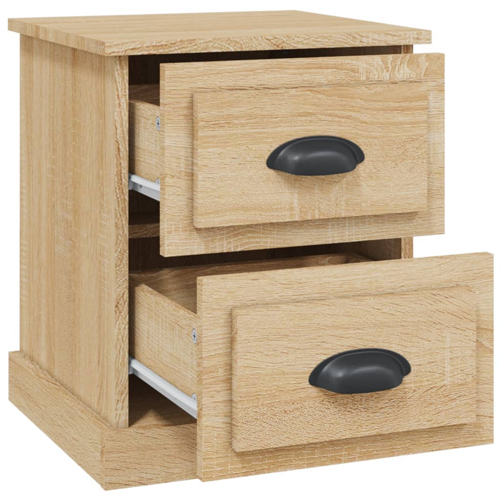 Nachtkastje 39x39x47,5 cm bewerkt hout sonoma eikenkleurig is nu te koop bij PeponiXL, paradijselijk wonen!