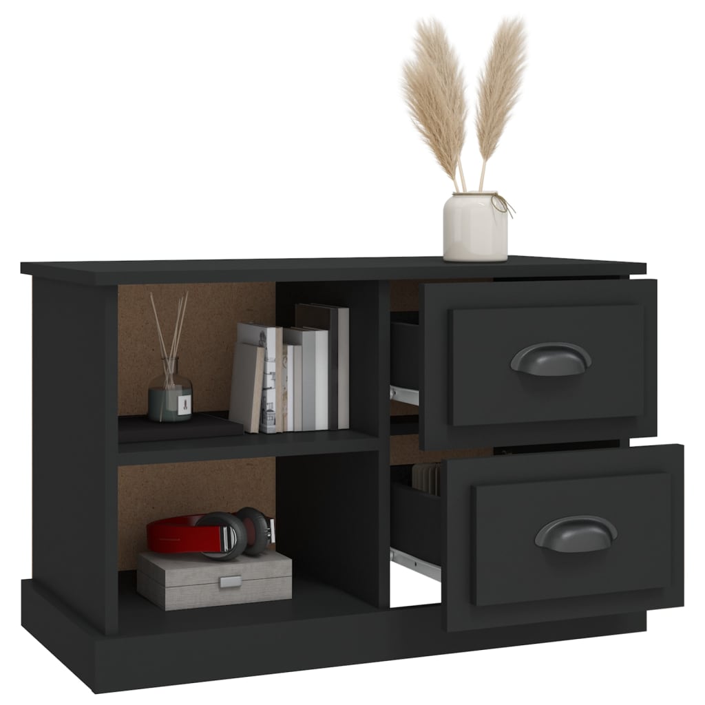 Tv-meubel 73x35,5x47,5 cm bewerkt hout zwart is nu te koop bij PeponiXL, paradijselijk wonen!