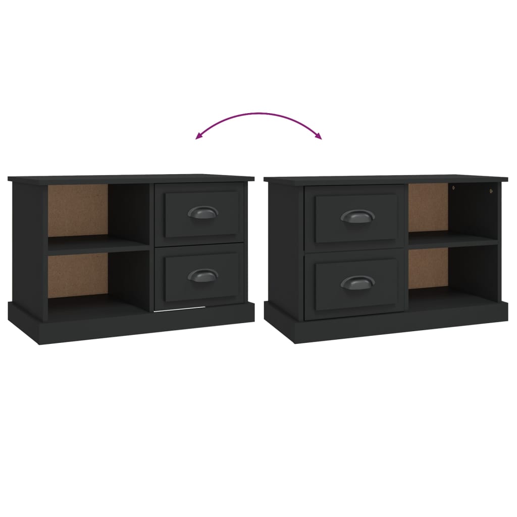 Tv-meubel 73x35,5x47,5 cm bewerkt hout zwart is nu te koop bij PeponiXL, paradijselijk wonen!