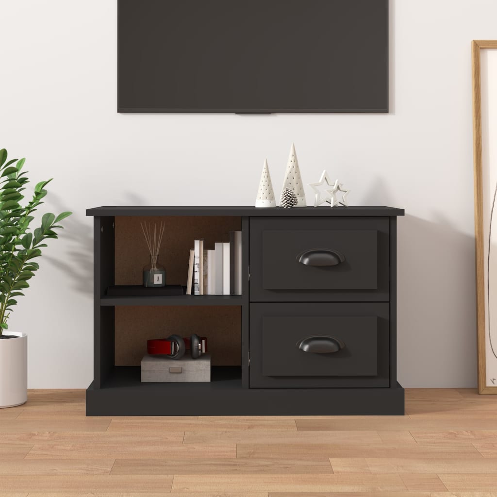Tv-meubel 73x35,5x47,5 cm bewerkt hout zwart is nu te koop bij PeponiXL, paradijselijk wonen!