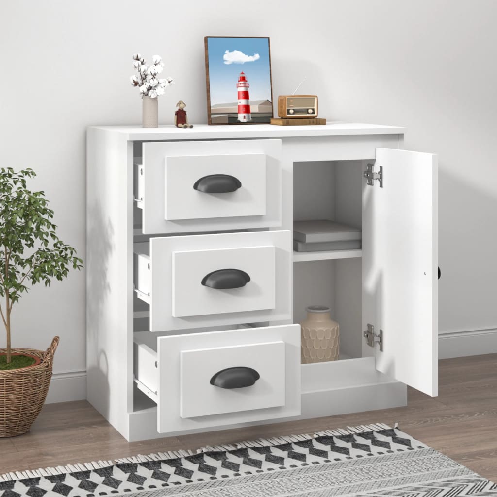 Dressoir 70x35,5x67,5 cm bewerkt hout wit is nu te koop bij PeponiXL, paradijselijk wonen!