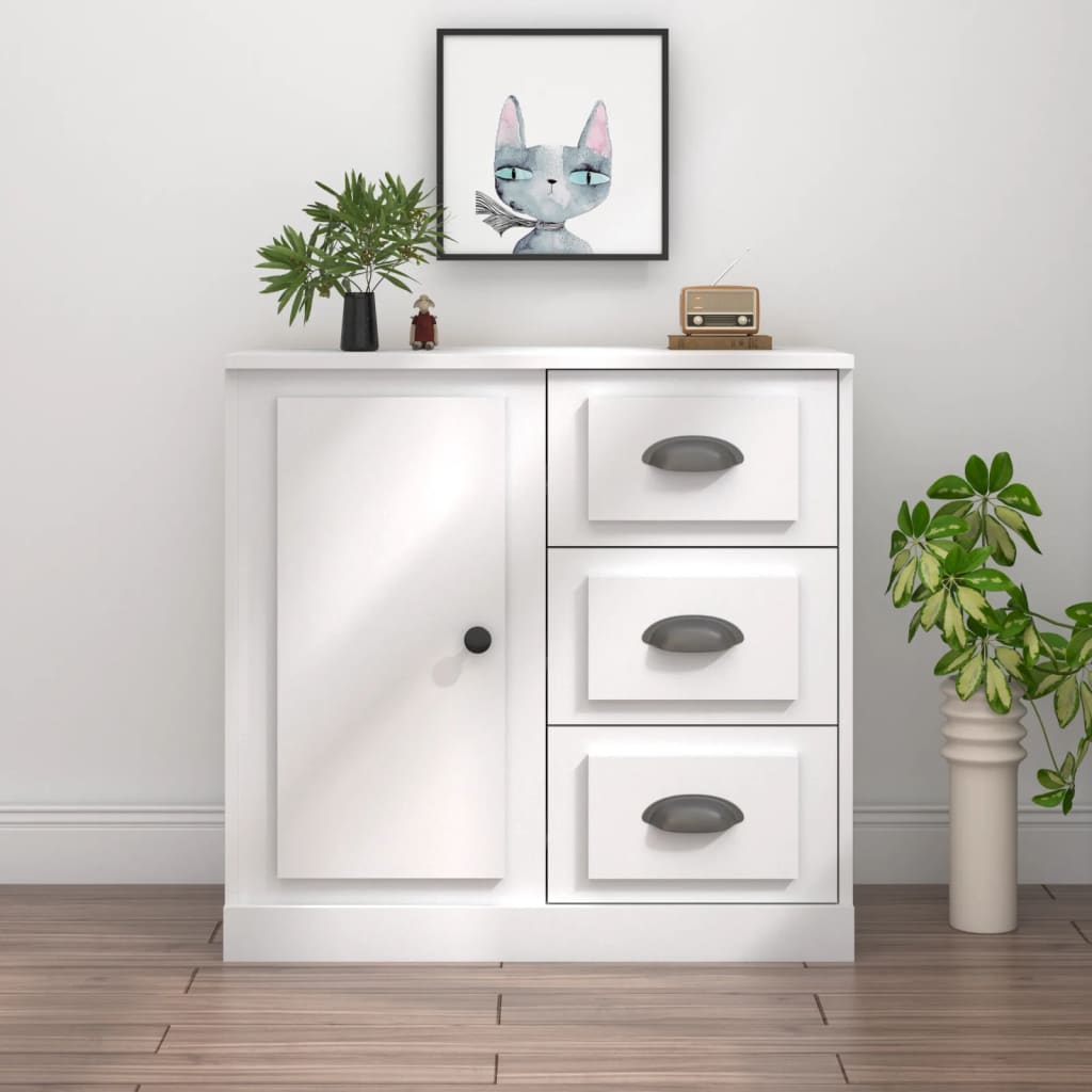 Dressoir 70x35,5x67,5 cm bewerkt hout wit is nu te koop bij PeponiXL, paradijselijk wonen!