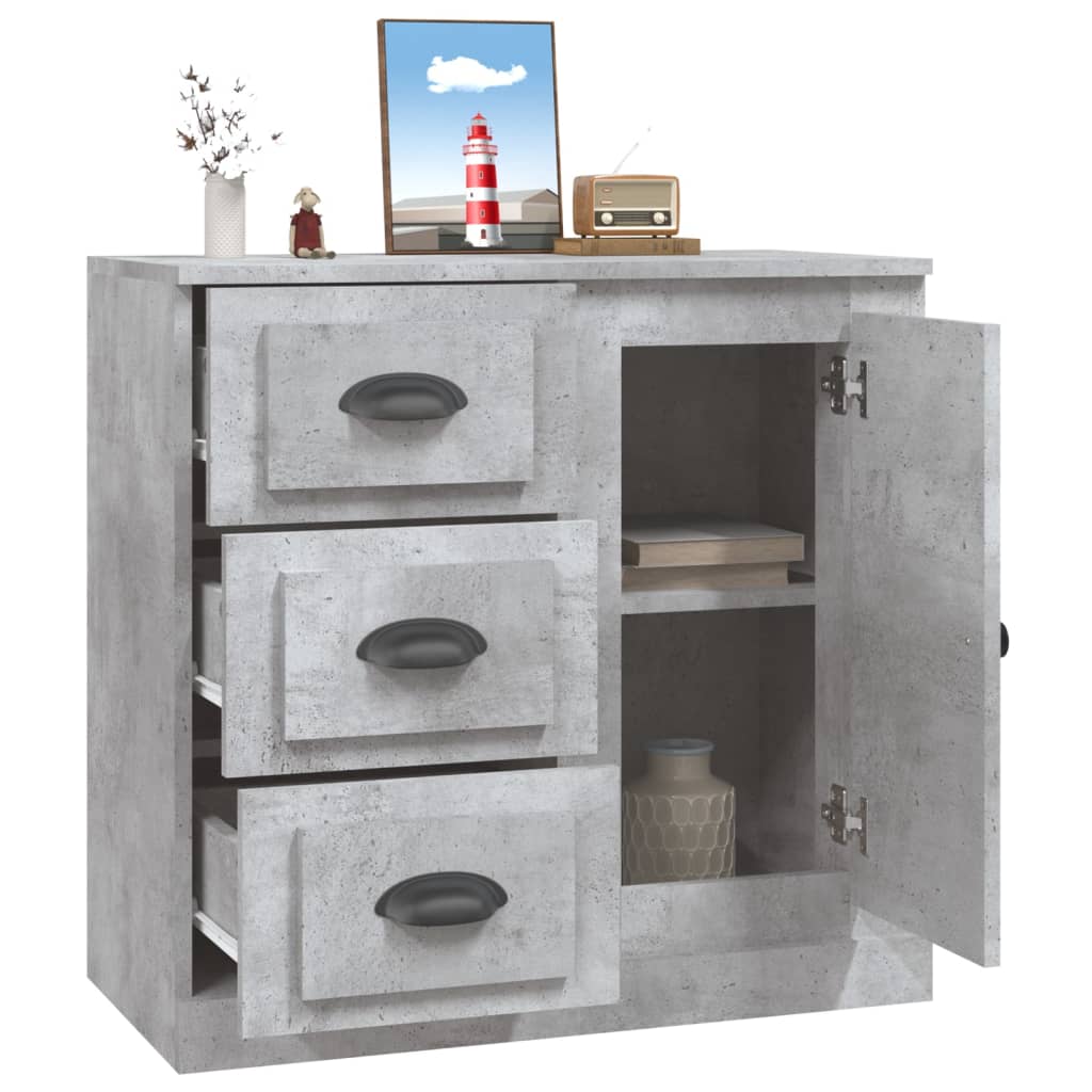 Dressoir 70x35,5x67,5 cm bewerkt hout betongrijs is nu te koop bij PeponiXL, paradijselijk wonen!