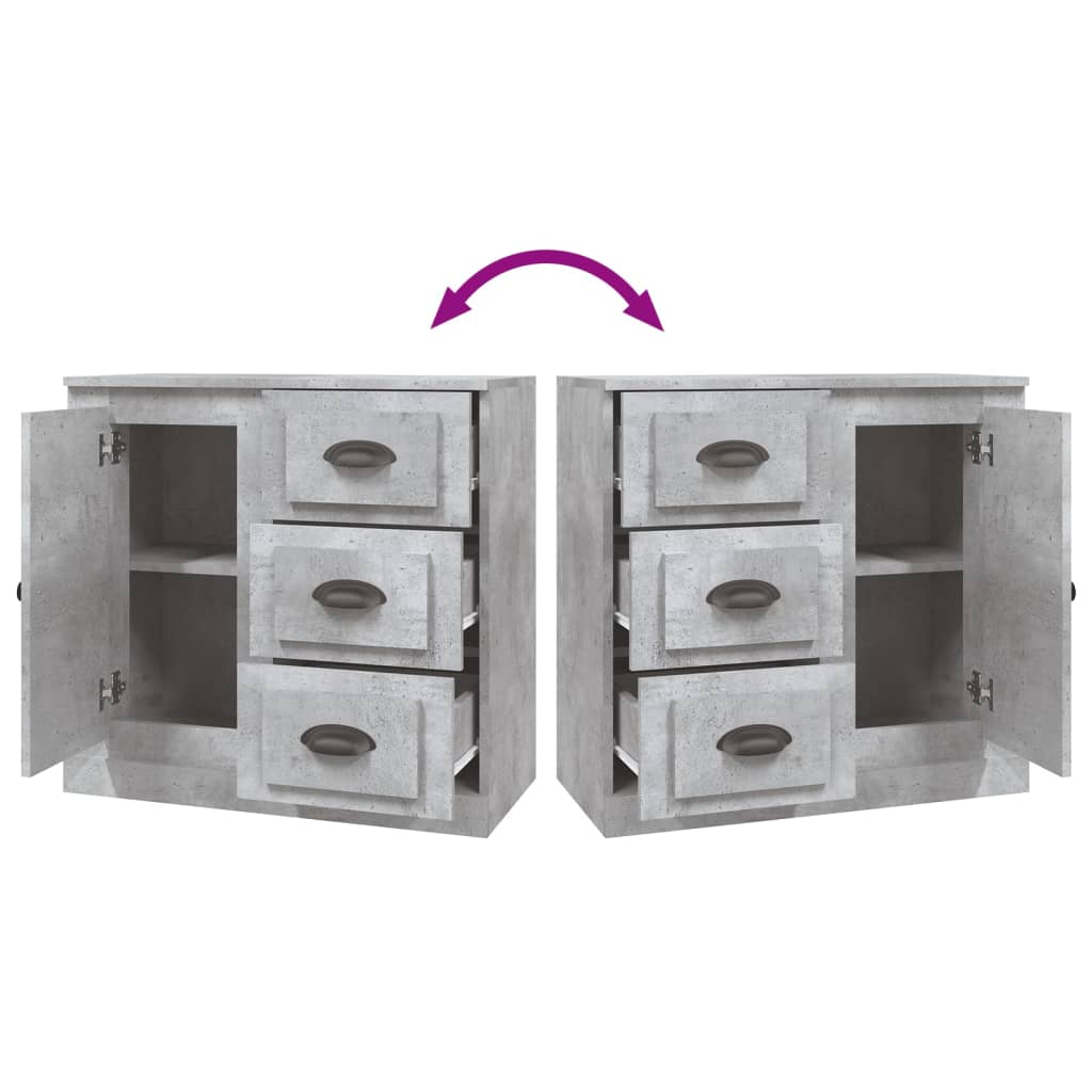 Dressoir 70x35,5x67,5 cm bewerkt hout betongrijs is nu te koop bij PeponiXL, paradijselijk wonen!
