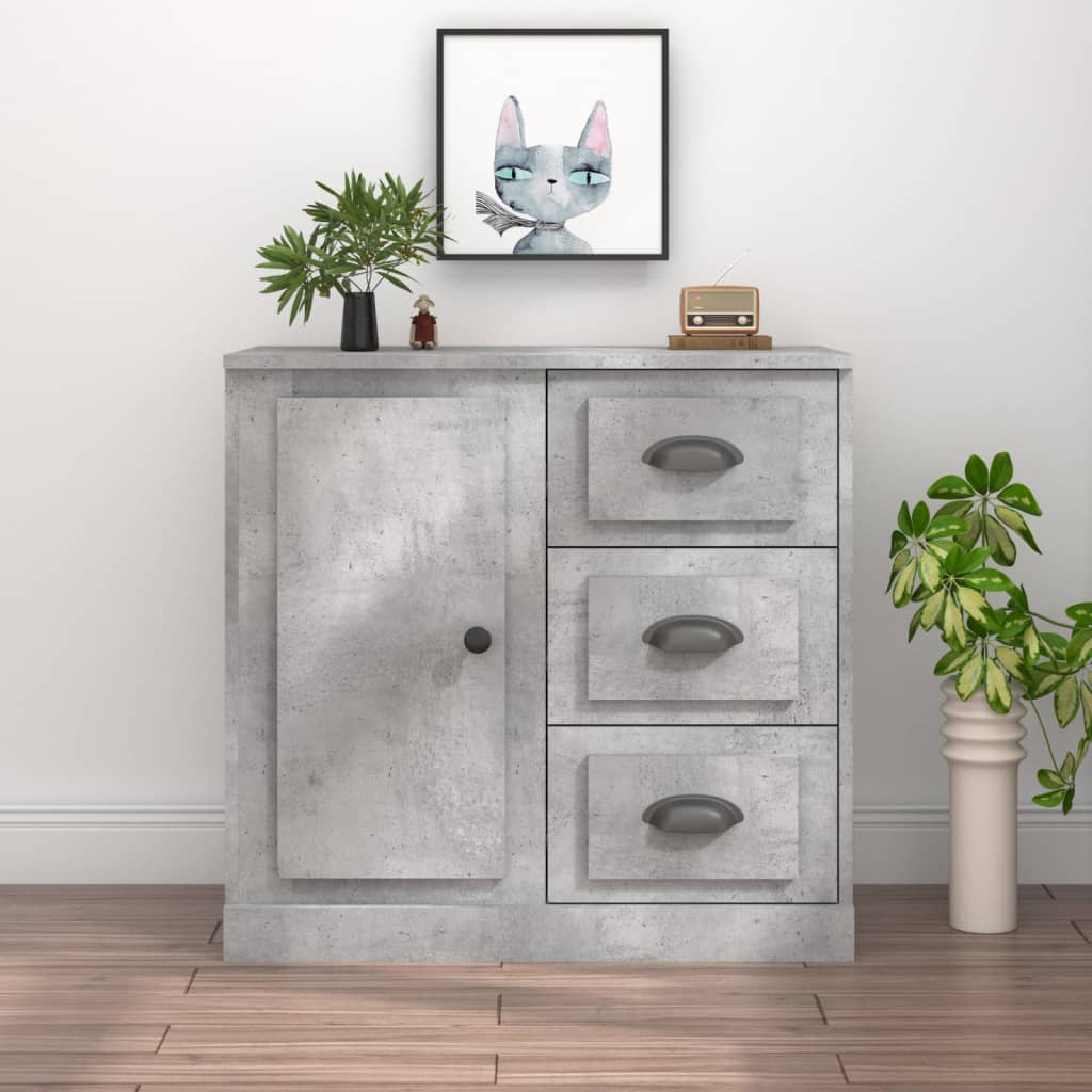 Dressoir 70x35,5x67,5 cm bewerkt hout betongrijs is nu te koop bij PeponiXL, paradijselijk wonen!
