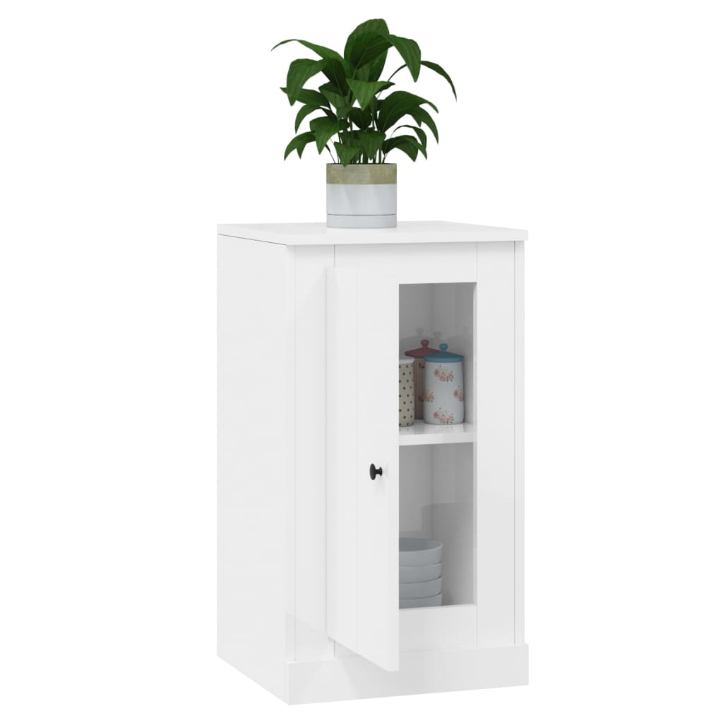 Dressoirs 2 st 37,5x35,5x67,5 cm bewerkt hout hoogglans wit is nu te koop bij PeponiXL, paradijselijk wonen!