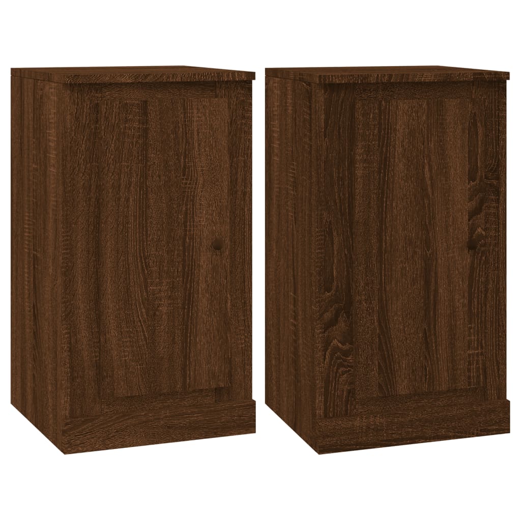 Dressoirs 2 st 37,5x35,5x67,5 cm bewerkt hout bruin eikenkleur is nu te koop bij PeponiXL, paradijselijk wonen!