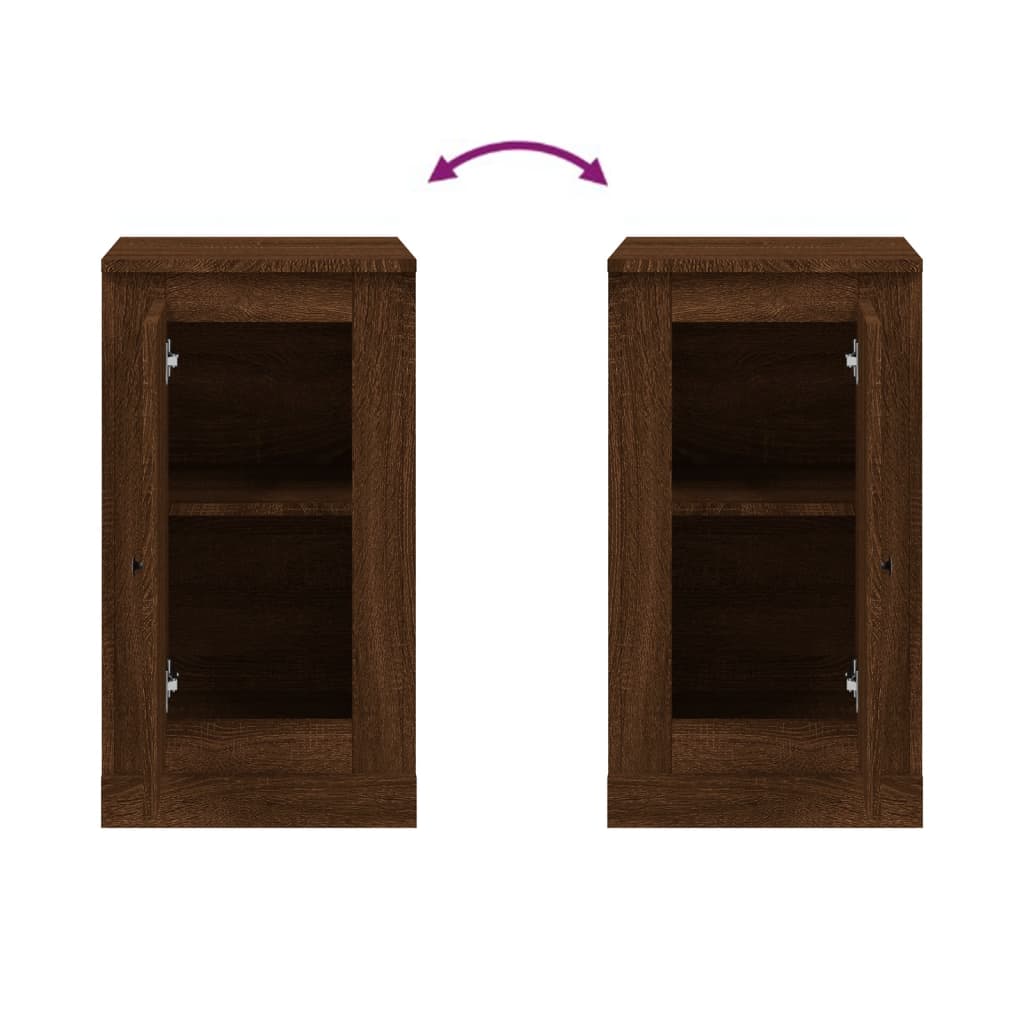 Dressoirs 2 st 37,5x35,5x67,5 cm bewerkt hout bruin eikenkleur is nu te koop bij PeponiXL, paradijselijk wonen!