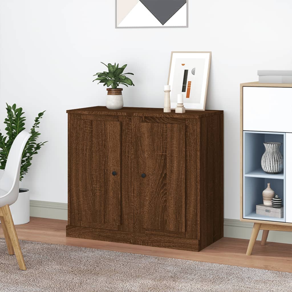 Dressoirs 2 st 37,5x35,5x67,5 cm bewerkt hout bruin eikenkleur is nu te koop bij PeponiXL, paradijselijk wonen!