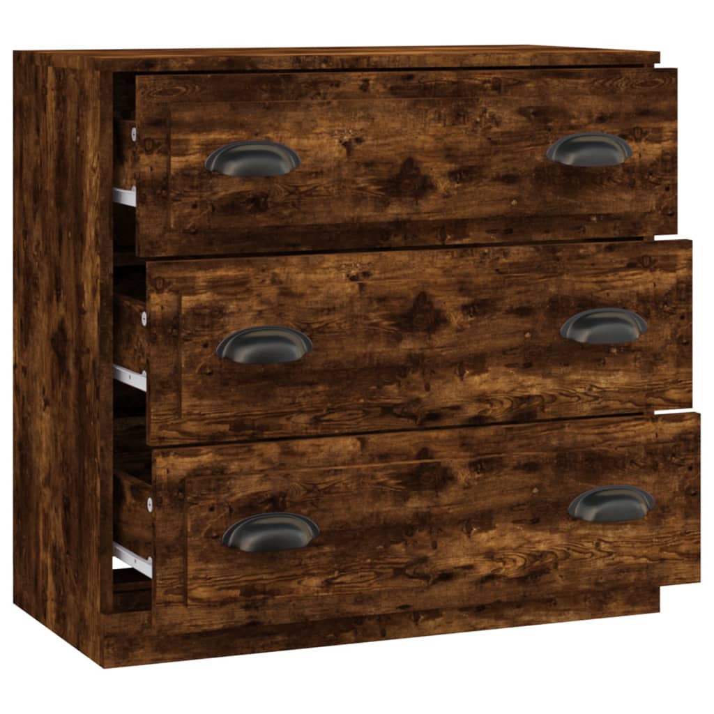 Dressoir 70x35,5x67,5 cm bewerkt hout gerookt eikenkleurig is nu te koop bij PeponiXL, paradijselijk wonen!