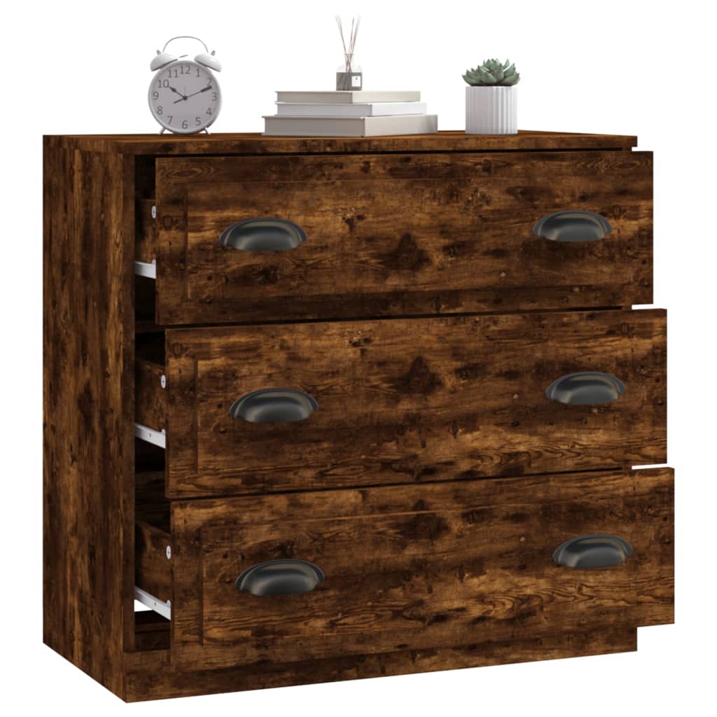 Dressoir 70x35,5x67,5 cm bewerkt hout gerookt eikenkleurig is nu te koop bij PeponiXL, paradijselijk wonen!