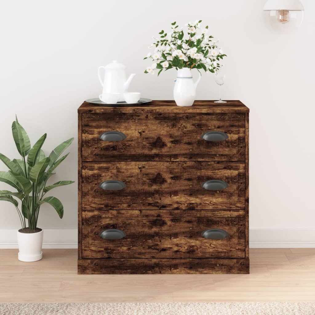 Dressoir 70x35,5x67,5 cm bewerkt hout gerookt eikenkleurig is nu te koop bij PeponiXL, paradijselijk wonen!
