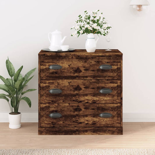 Dressoir 70x35,5x67,5 cm bewerkt hout gerookt eikenkleurig is nu te koop bij PeponiXL, paradijselijk wonen!
