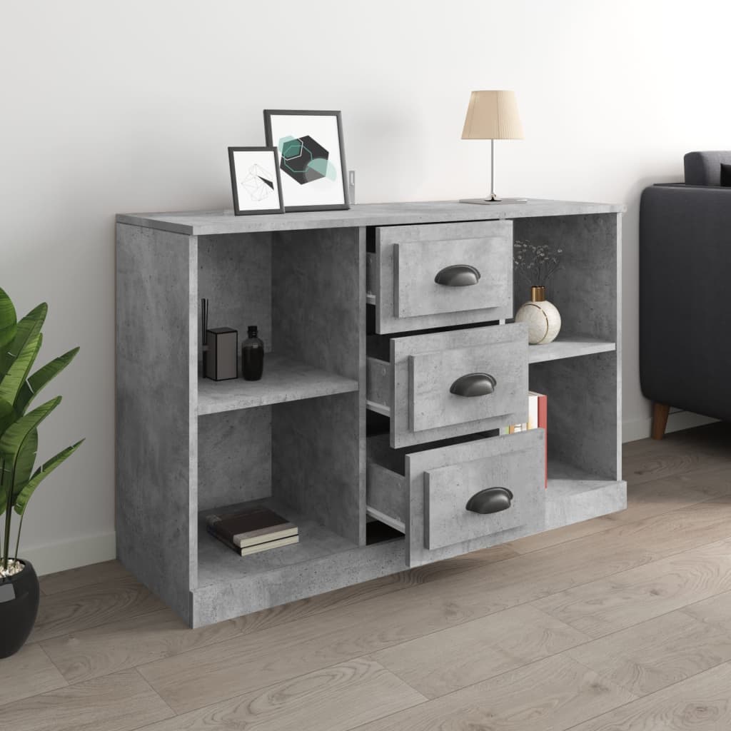 Dressoir 104,5x35,5x67,5 cm bewerkt hout betongrijs is nu te koop bij PeponiXL, paradijselijk wonen!