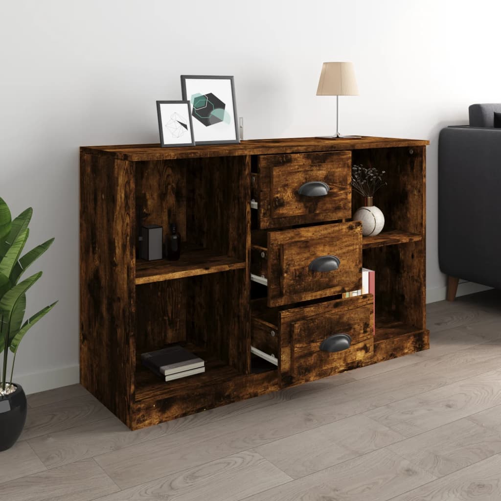 Dressoir 104,5x35,5x67,5 cm bewerkt hout gerookt eikenkleurig is nu te koop bij PeponiXL, paradijselijk wonen!