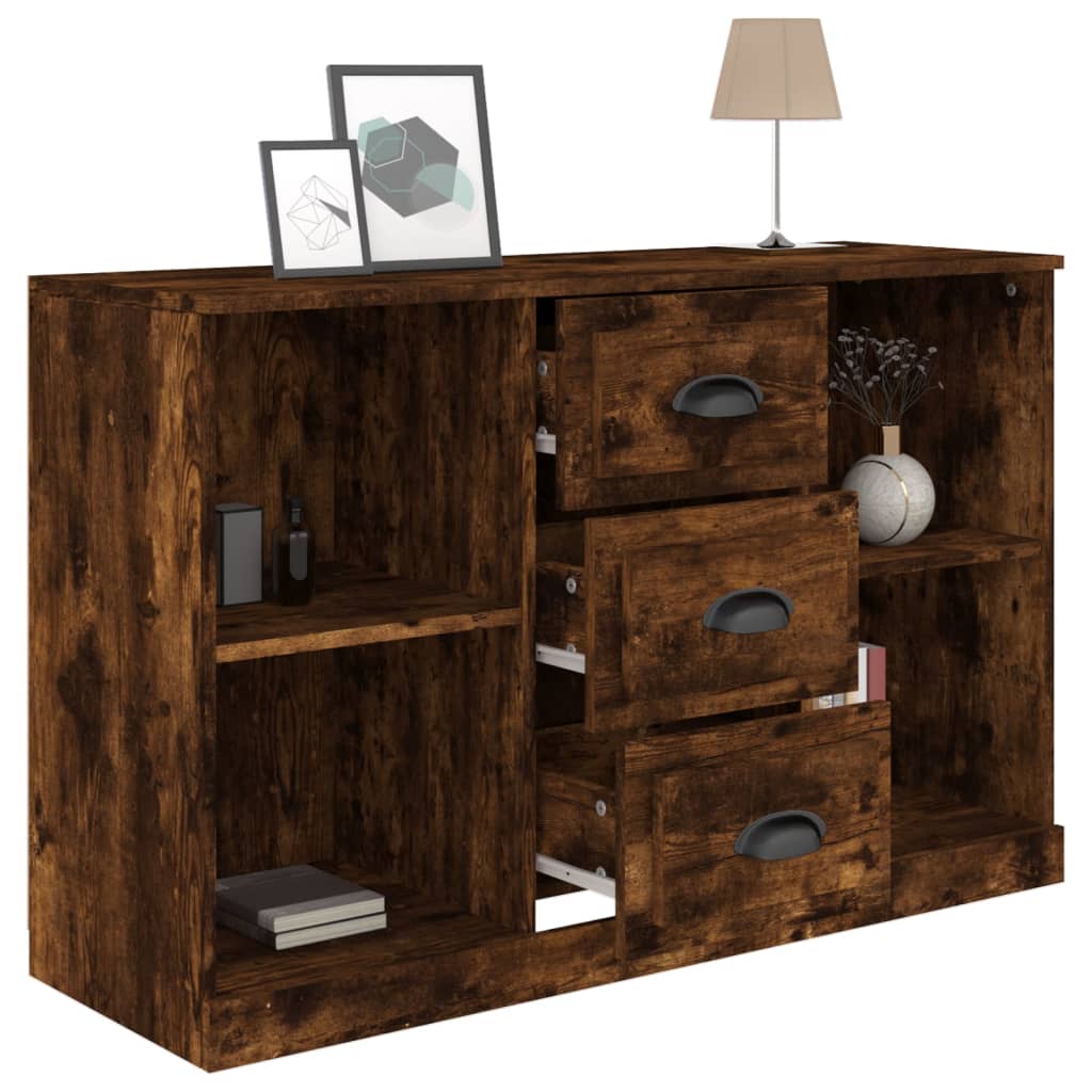 Dressoir 104,5x35,5x67,5 cm bewerkt hout gerookt eikenkleurig is nu te koop bij PeponiXL, paradijselijk wonen!