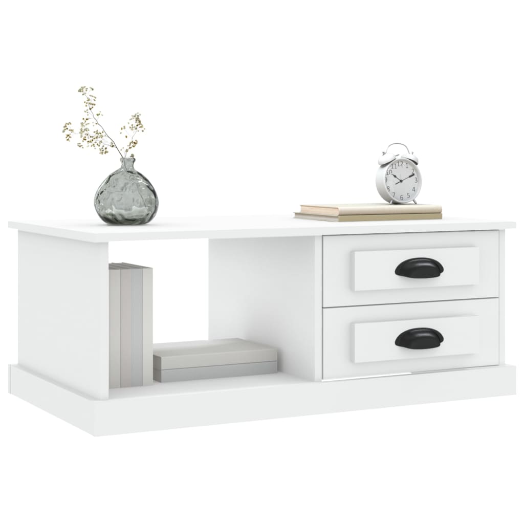 Salontafel 90x50x35 cm bewerkt hout wit is nu te koop bij PeponiXL, paradijselijk wonen!